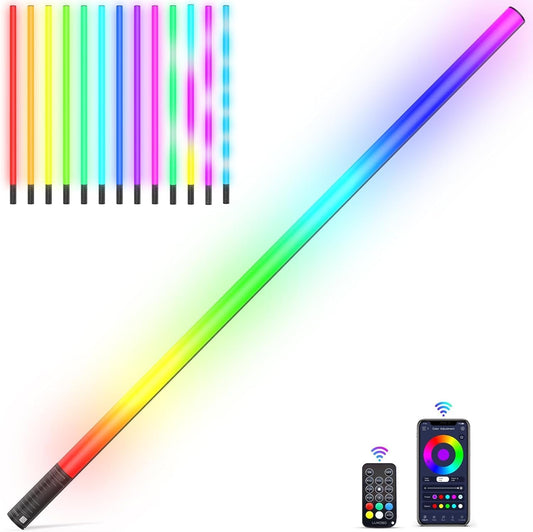 LED-Videolichtstaaf 120 Cm – LED Videolamp – RGB Videolamp – Fotolamp – Sfeerlamp – 500+ Lichtmodi – Geïntegreerde 2500 mAh Batterij