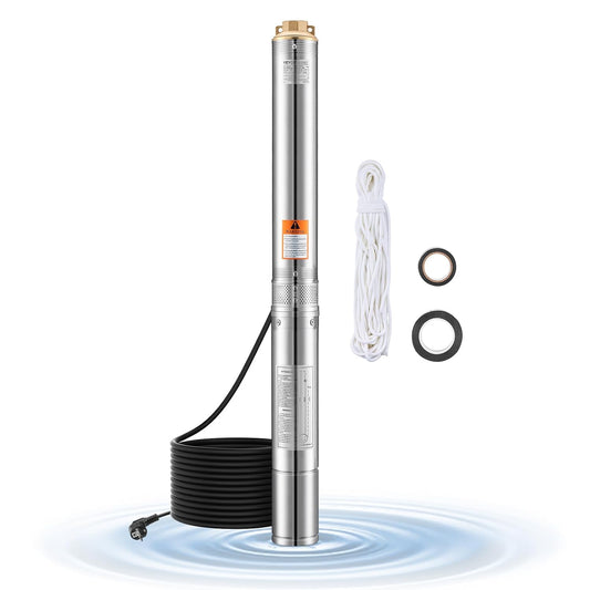 Diepbronpomp – Dompelpomp – Waterpomp – Putpomp – Fonteinpomp – 750 W Uitgangsvermogen – IP68 Waterdicht Met 20 m Kabel