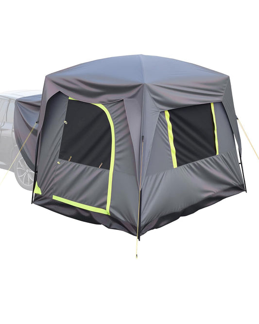 VEVOR Campingtent voor SUV, PU 2000 mm, waterdicht, ruim dubbellaags design voor 5-8 personen, met netramen, inclusief luifel en opbergtas, 2480 x 3080 x 2300 mm