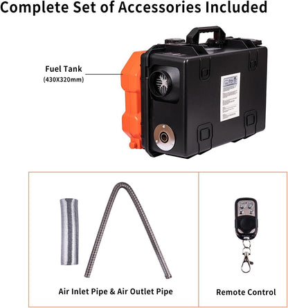 Dieselluchtverwarming – Dieselverwarmer – Luchtkachel – Camperkachel – Vrachtwagenverwarmer – 8 kW Vermogen – LCD-Display & Afstandsbediening
