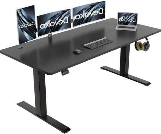Elektrisch In Hoogte Verstelbaar Bureau – Zit Sta Bureau – Verstelbaar Bureau – Ergonomisch Bureau – Statafel – 140x60 cm – Industrieel Staal – 2 geheugenstanden - QUORE