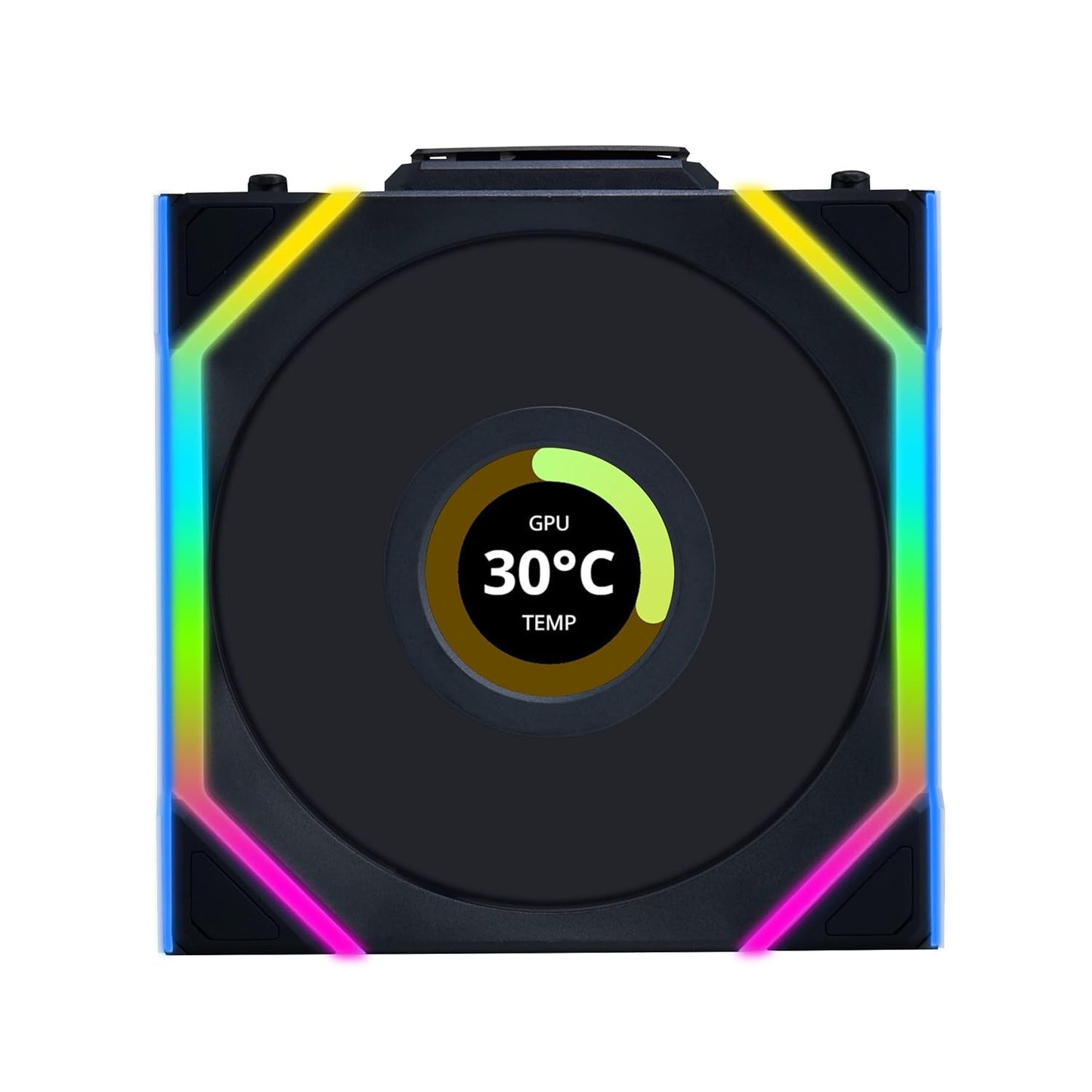 Lot +van+3+ventilatoren+behuizing+Lian+Li+Uni+Fan +SL+Wireless+LCD+RGB+-+12cm+%28Zwart%29