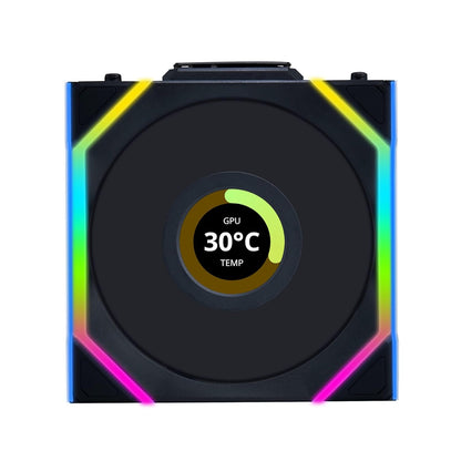 Lot +van+3+ventilatoren+behuizing+Lian+Li+Uni+Fan +SL+Wireless+LCD+RGB+-+12cm+%28Zwart%29