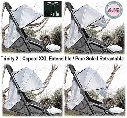 Pack Duo Nacelle Trinity 2 kinderwagen, ultralicht, 5,5 kg, ultracompact, transporttas, vliegtuig, licht, 2 kg, inklapbaar, 0/9 kg, blauw