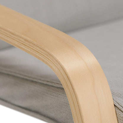 Relaxfauteuil – Relaxstoel – Schommelstoel – Zitstoel – Lounge Chair – Verstelbare Voetensteun – Lichtgrijze Corduroy Bekleding