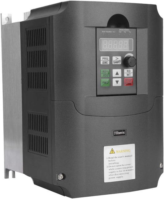 NFLIXIN Frequentieomvormer 7.5KW, Eenfasige 220V naar Driefasige 380V, PWM Besturing, Aluminium Koeling, 220x170x150mm