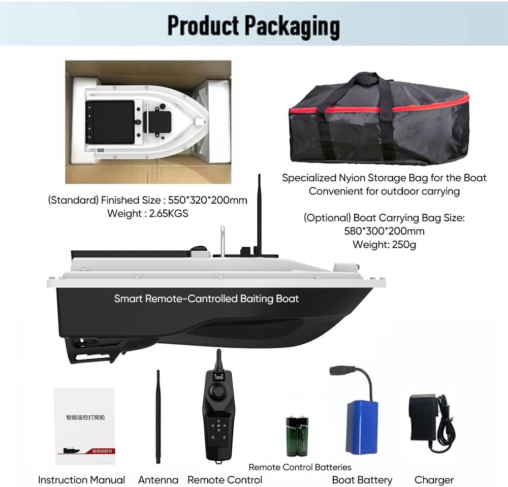 Kavolet GPS Aas Boot 500M RC Voederboot Vissen Lokken Leverboot Draadloze Afstandsbediening 12000mAh Batterij met Grote Capaciteit