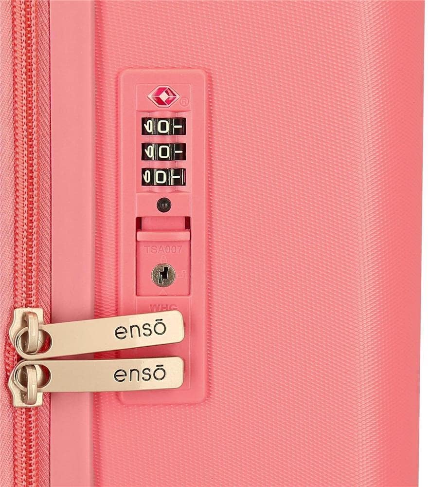 Enso Ciao Bella ABS kinderbagage, TSA-sluiting, dubbele wielen, verschillende kleuren en maten, Roze, Eén maat, Koffer Set