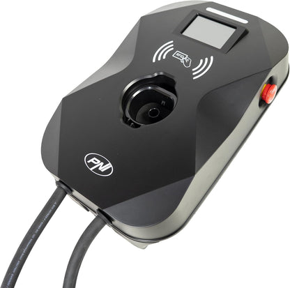 PNI KW11 16A, 11KW laadstation, voor elektrische auto's, 85V - 415V, 7-pins Type2-kabel, 3,5 inch scherm, met Bluetooth, laadactivering via app en RFID-kaart, IP55