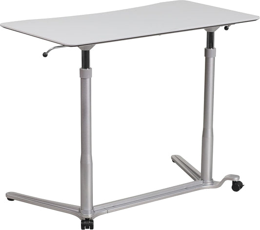 Flash Furniture Computerbureau om op te zitten en staan, ergonomisch, metaal, lichtgrijs, 1 stuk