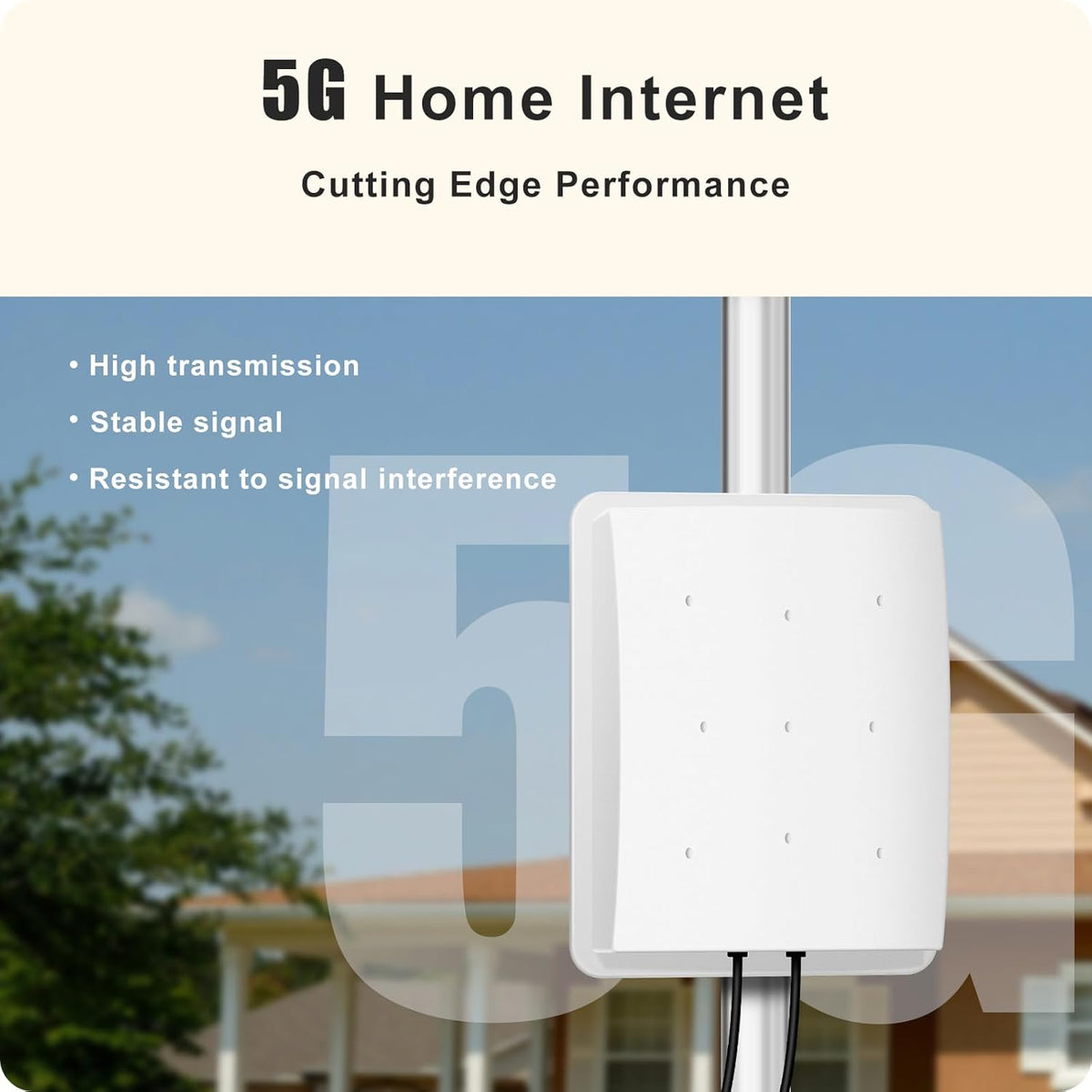 5G Antenne Outdoor 4G LTE Antenne Dual-Polarisatie 14DBi WiFi Antenne 698-2700 | 3300-3800 MHz Signaalrichtantenne MIMO Router Externe Antenne SMA / TS9 antenne, 2x10M kabel, 3G/4G/5G/GSM/GPRS - Wit