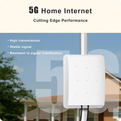 5G Antenne Outdoor 4G LTE Antenne Dual-Polarisatie 14DBi WiFi Antenne 698-2700 | 3300-3800 MHz Signaalrichtantenne MIMO Router Externe Antenne SMA / TS9 antenne, 2x10M kabel, 3G/4G/5G/GSM/GPRS - Wit