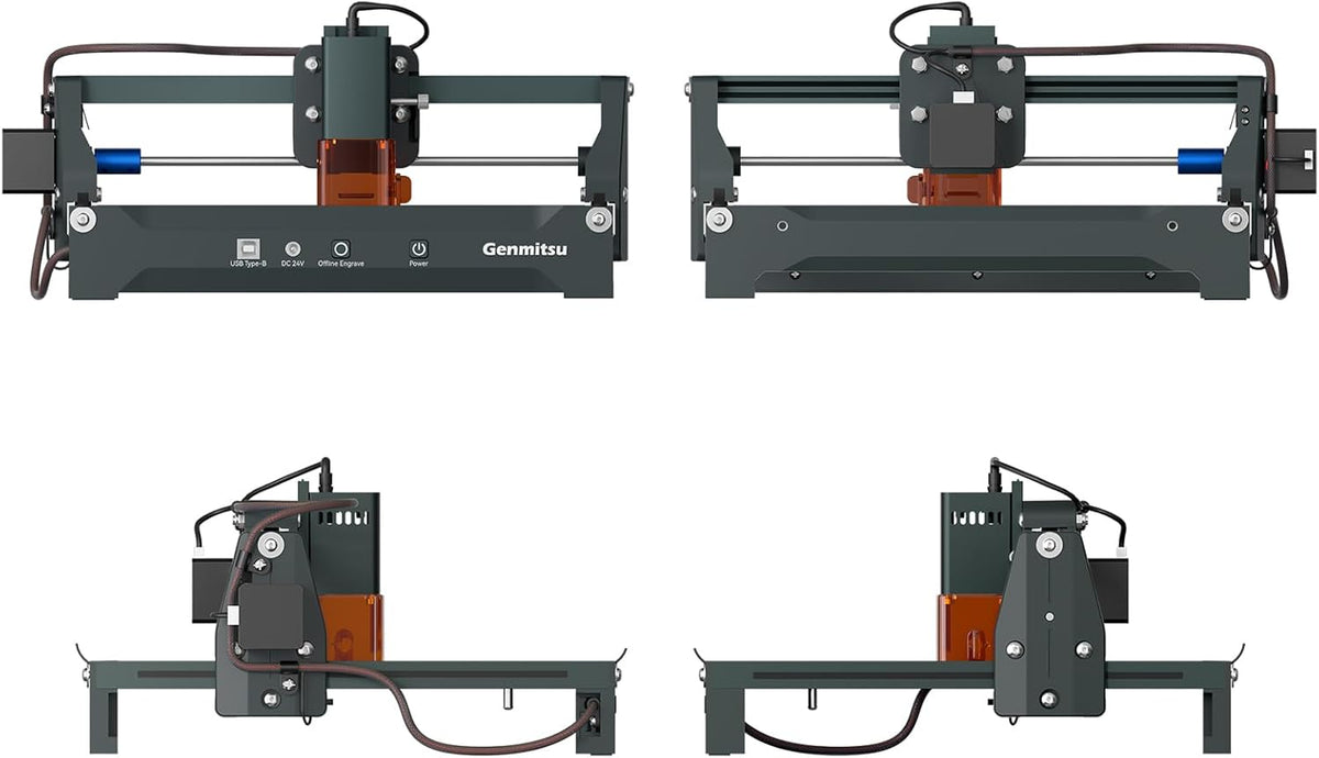 Genmitsu Lasergraveermachine Kortek 2,5W ±0,01mm Hoge precisie, 200x150mm, draagbare graveermachine voor doe-het-zelf hout, leer, papier, bladeren, vezels