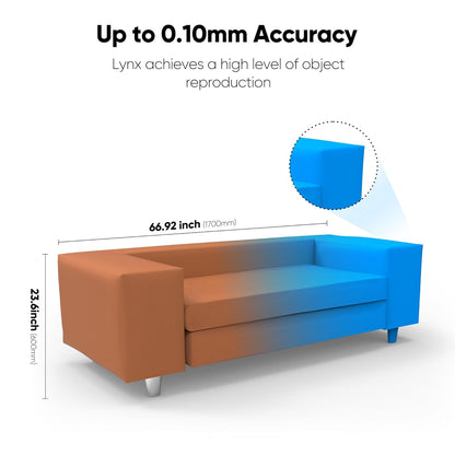 3DMakerpro Lynx 3D-scanner van 0,1 mm nauwkeurigheid en 10 fps scansnelheid, draagbare 3D-scanner voor 3D-printmodellen, ontwerp met intelligent grootschalig uitlijningsalgoritme - standaardpakket