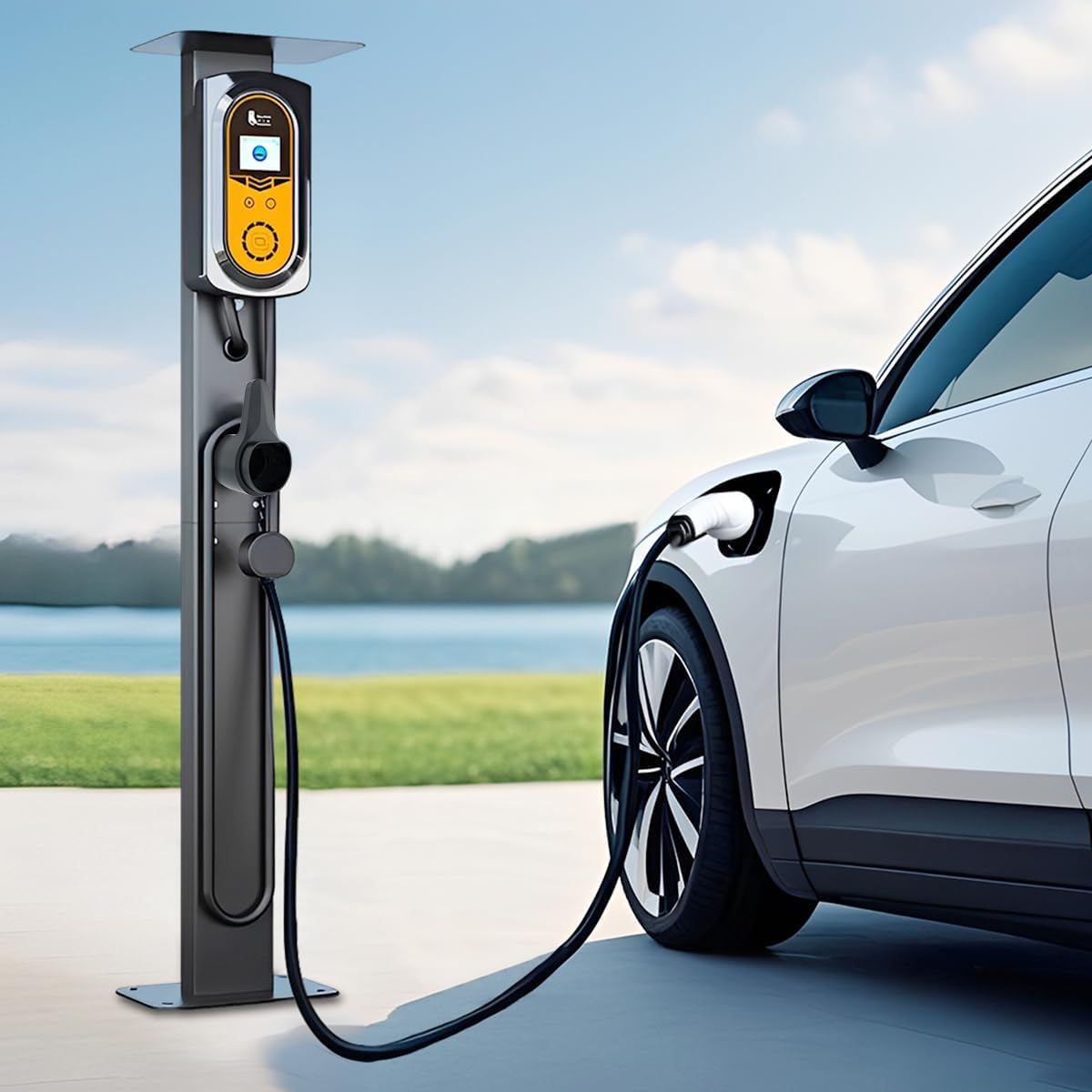 Universele Wallbox Standaard, Wallbox Standaard - Weerbestendige Standaard, Standaardmontagepaal Met Regenbescherming, Standaard voor Wallbox Laadstations voor Elektrische Auto's