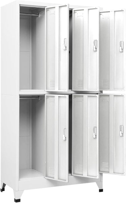 Gecheer Cabinet cabinet cabinet filing cabinet metal cabinet office cabinet metal locker saddle cabinet with 6 compartments 6 doors multifunctional cabinet 90 x 45 x 180 cm (W x D x H) with plastic - QUORE