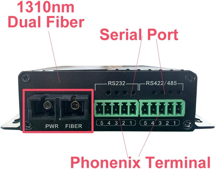 Een Paar Seriële Vezel Converter RS232 RS485 RS422 Optische Modem 1310nm SC Connector Dual Fiber voor PC Hub Schakelaar