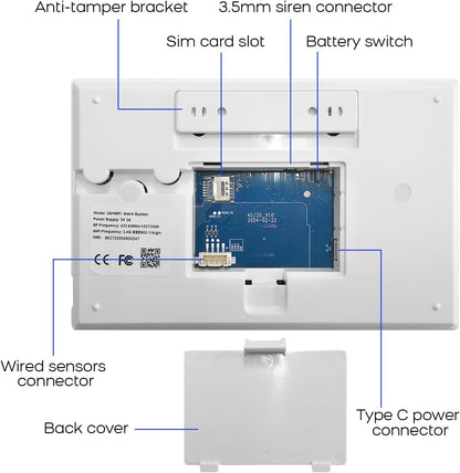 XNY 4G en WiFi draadloos alarmsysteem voor thuis, 16-delige set DIY inbraakalarmsysteem voor huisbeveiliging met app-bediening, deur-raamsensor, bewegingsdetector, werkt met Google Assistant en Alexa