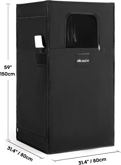 WillowyBe Portable Infrared Sauna for Home with 6 Heating Plates, Sauna Tent, Foot Heating Pad and LED Warm Light, Dry Infrared Sauna for the Whole Body, Personal Home Spa - QUORE