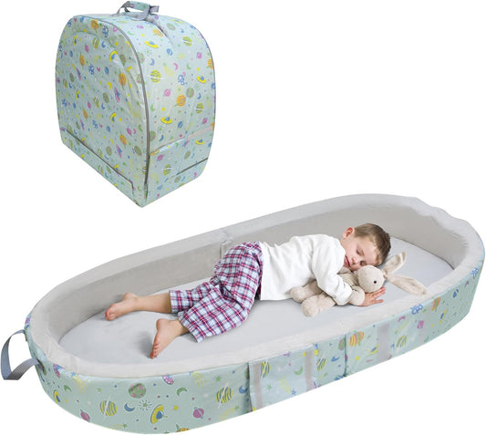 Draagbaar waterdicht reisbedje, opvouwbaar reisbed met matras, babyreiswieg voor baby's, kinderen en peuters, wasbaar laken inbegrepen, voor kamperen en reizen