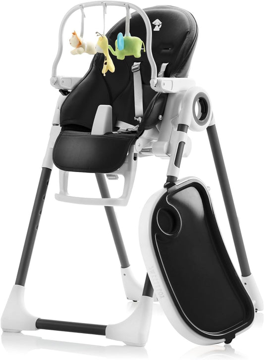 Adjustable, Collapsible, Baby High Chair with Toy Arch - Baby High Chairs with 7 Different Heights, Adjustable Seat with 5 Different Positions - QUORE