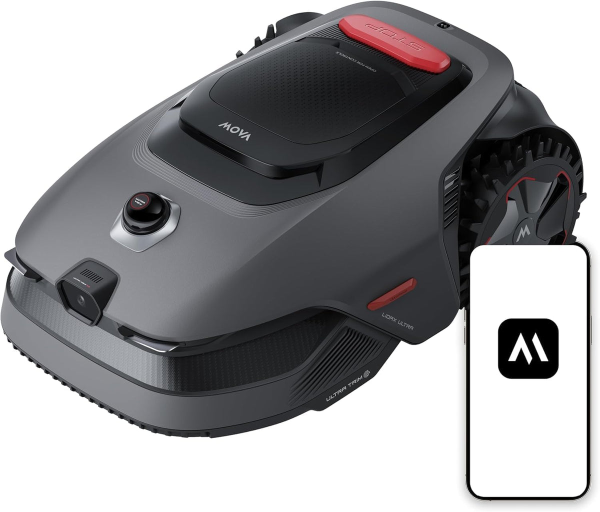 MOVA LiDAX Ultra 800 en Garage Bundle: Draadloze robotmaaier zonder perimeterdraad, zonder RTK en met automatische kaartcreatie via 3D LiDAR met 360° zicht en AI, maaihoogte tot 5 cm