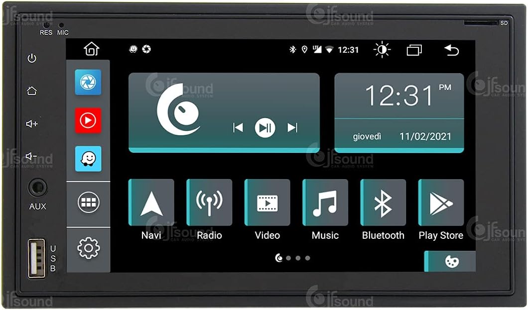 Universeel autoradio 2DIN Android GPS Bluetooth WiFi Dab USB Full HD Touchscreen Display 6.2" Easyconnect Processor 8core Stembediening