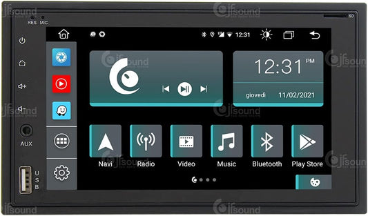Universeel autoradio 2DIN Android GPS Bluetooth WiFi Dab USB Full HD Touchscreen Display 6.2" Easyconnect Processor 8core Stembediening