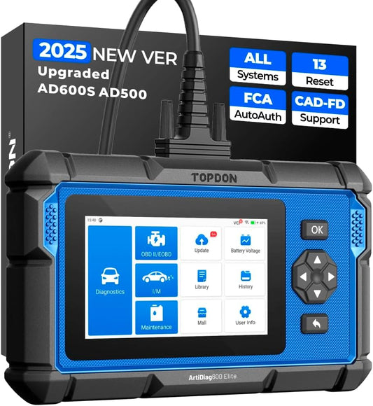 OBD2 Scanner – Auto Diagnosetool – Foutcode Lezer – Voertuigscanner – Diagnosescanner – 13 Onderhoudsdiensten – FCA AutoAuth & CAN-FD Ondersteuning - QUORE