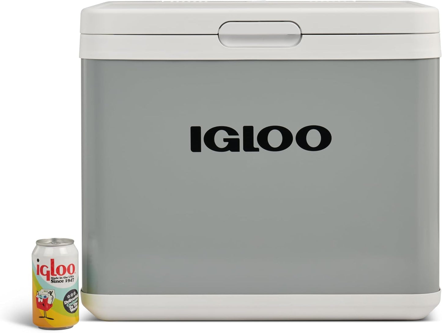 IGLOO IH45 Hybrid Compressor-koelbox, vriesbox, 43 liter, 12 V en 230 V, mini-koelkast voor auto, reismobiel en camping, grijs