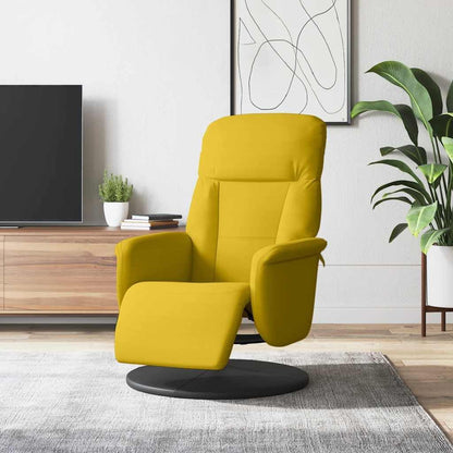 Relaxstoel met voeteneinde, geel, fluweel, tv-stoel met ligfunctie, enkele ligstoel, relaxstoel voor woonkamer, slaapkamer - QUORE