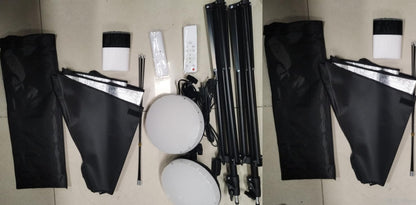 Softbox Set – Fotostudio – Studiolampen – Studioverlichting – Lichtset – 2 x 50 x 70 Cm – 2 x 80 W Tweekleurig Ledlicht 2800K-6000K – Met 2 x Lichtstatieven En Afstandsbediening