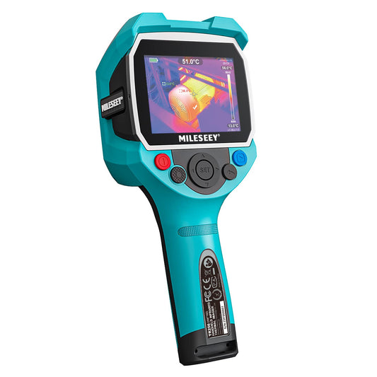 Warmtebeeldcamera, MiLESEEY Handheld 256* 192 IR-resolutie warmtebeeldcamera, 3,5 inch LCD-scherm, IP65 waterdicht, oplaadbaar, 6 paletten, thermische camera met automatische trackfunctie voor koude