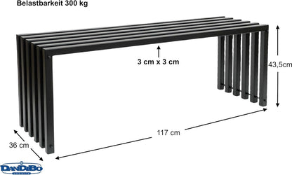 DanDiBo Garden Bench Metal Solid Weatherproof Black 120 cm Modern Bench Park Bench Flower Bench - QUORE