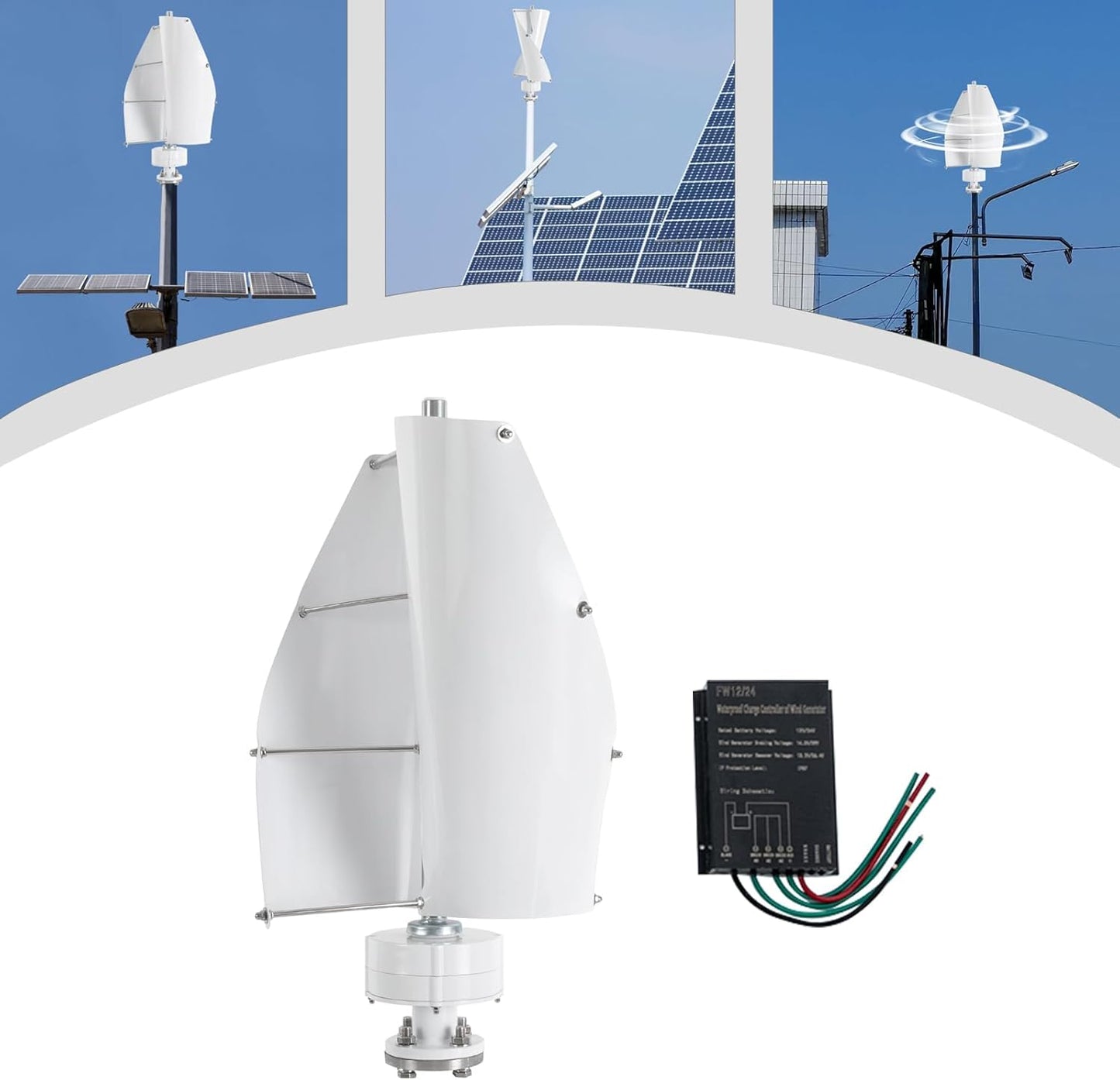10000W Geen Lawaai Lage Snelheid Verticale As Wind Power Turbine Generator 220V Dak Zet Residentieel Thuis Gebruik Hoog Rendement Windmolen voor Thuis/RV/Marine