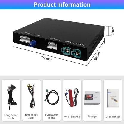 Draadloze CarPlay Android Auto Interface – CarPlay Retrofit Kit – BMW NBT Upgrade – Decoderbox Voor Auto – MirrorLink Ondersteuning – Draadloos & Bekabeld Gebruik – Stuurwielbediening & Camera Support