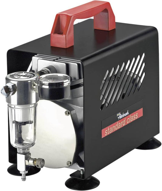 Revell 39137 Olievrije zuigercompressor, standaard klasse voor airbrushcompressor, voor beschilderen en lakken, zwart
