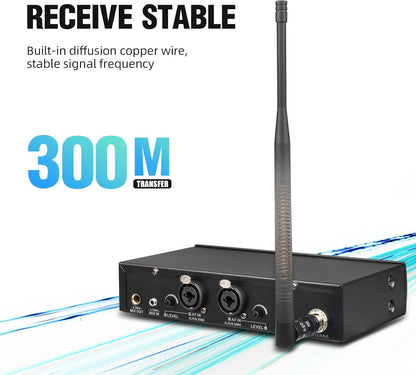 D Debra PRO ER-102 UHF Draadloze In-ear Monitor - Enkel Kanaal met Zender & Ontvanger voor Podium, Studio, Muzikanten (1 Bodypack)