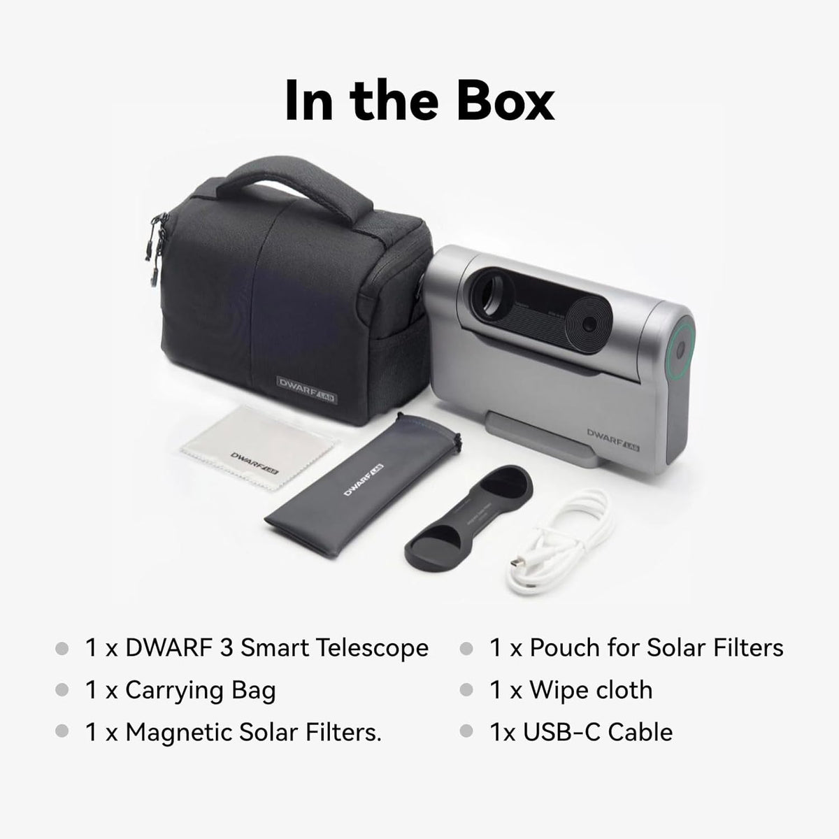 DWARFLAB Dwarf 3 Smart Telescoop, eenvoudige EAA all-in-one, autofocus, 4K dubbele camera's voor astronomie, natuur en panorama, ultralicht (1,35 kg), voor alle 6 - 98 jaar