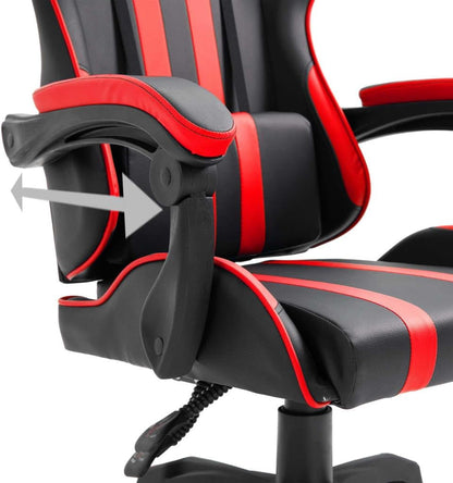 Gamingstoel – Bureaustoel – Gamestoel – Draaistoel – Ergonomische Stoel – Verstelbare Hoogte – Kantelmechanisme – Rood-Zwarte PU Bekleding