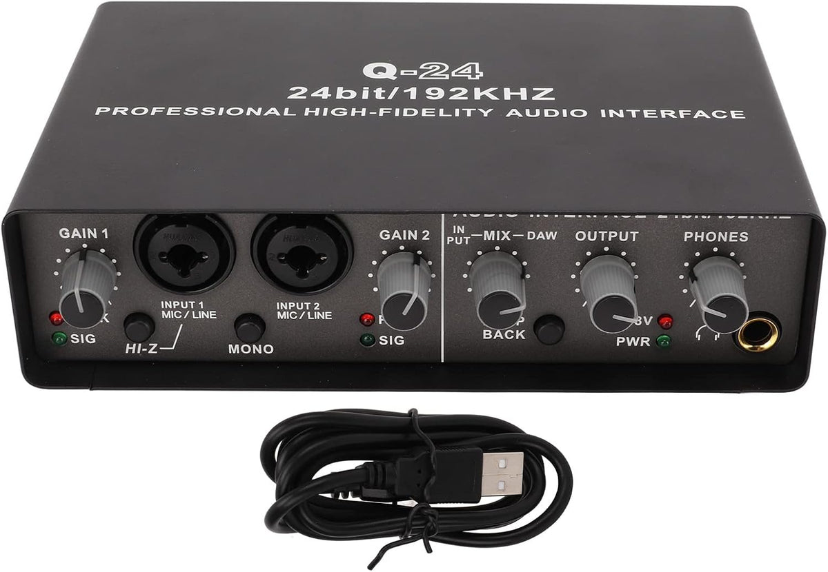 Geluidskaart, Externe USB-karaoke-opname Mobiele Audiomixer, Draagbare Computeropname Externe USB-geluidskaart voor Livestreaming, Pc, Opnemen en Gamen