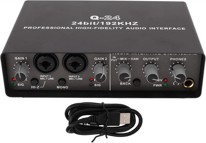 Geluidskaart, Externe USB-karaoke-opname Mobiele Audiomixer, Draagbare Computeropname Externe USB-geluidskaart voor Livestreaming, Pc, Opnemen en Gamen