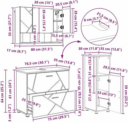 vidaXL Bathroom Set - Modern Furniture, Storage Accessories and Sleek Design for your Bathroom - QUORE