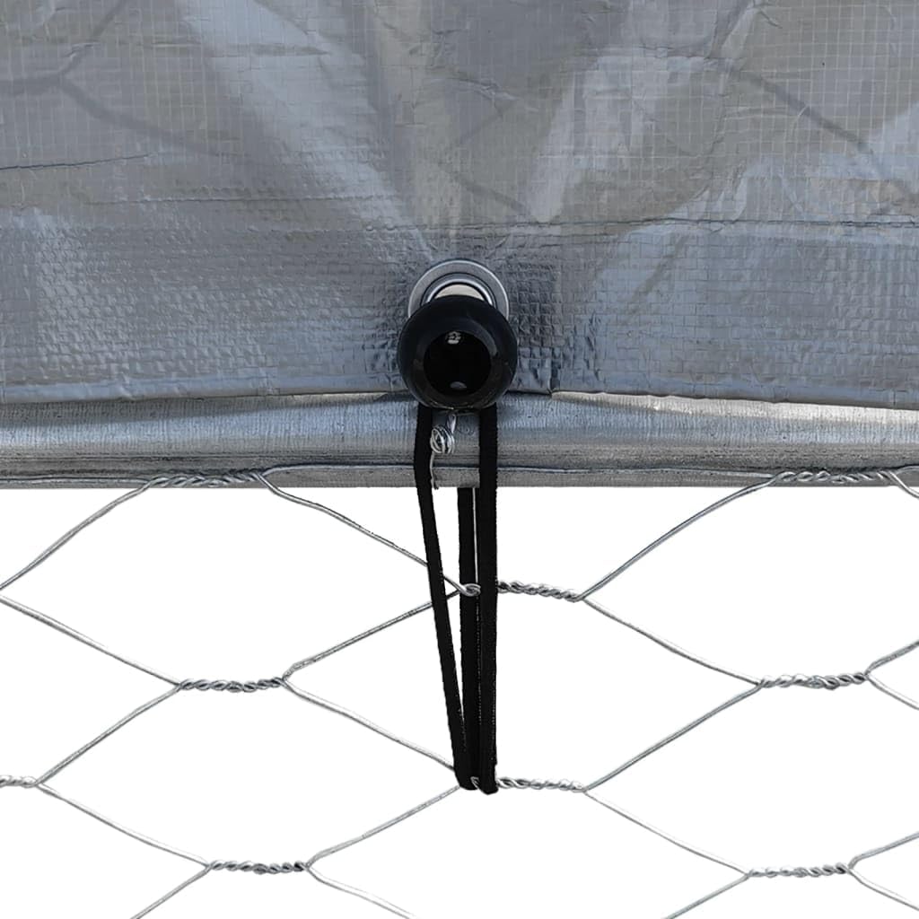 Dog Cages 2 Pack with Roof and Door Silver Galvanized Steel Chicken Coop with Roof, Walk-In Chicken Coop for Chickens Chicken Coop Duck Pen Outdoor