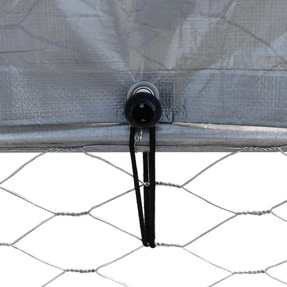 Dog Cages 2 Pack with Roof and Door Silver Galvanized Steel Chicken Coop with Roof, Walk-In Chicken Coop for Chickens Chicken Coop Duck Pen Outdoor