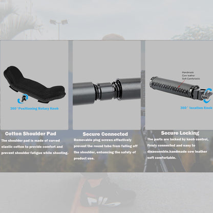 NICEYRIG Camera Schouder Rig met 15mm Schouderpad Ondersteuningssysteem voor DSLR Camera Cinema Camcorder, Mount Rig met Basisplaat, Aluminium 15mm Rod, Handvat Set - 435