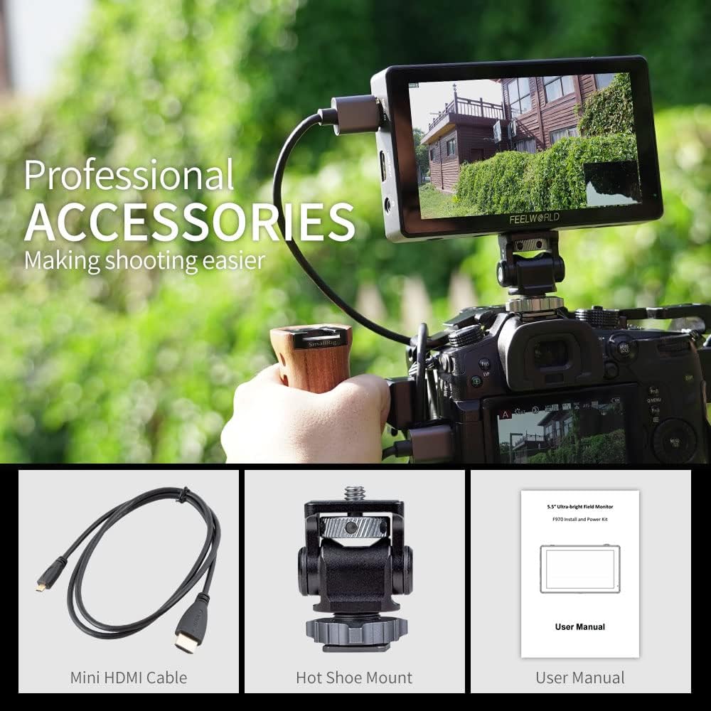 FEELWORLD LUT5 DSLR Camera DSLR Monitor 5.5 "3000nitUltra Hoge Helderheid 3DLUT HDR Touchscreen Monitor 1920 * 1080 4K HDMI