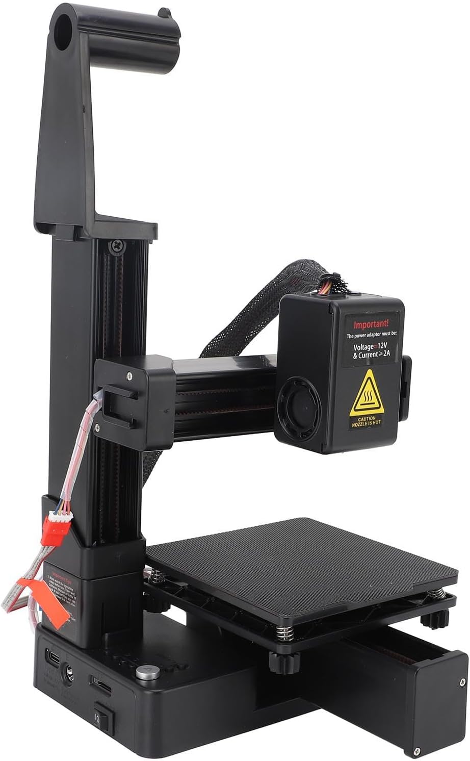 FDM Mini 3D-printer, frequentieverdeling multiplexing 3D-printer, volledig gemonteerde 3D-printer voor beginners, hoge precisie printen met TPU PLA, Zwart