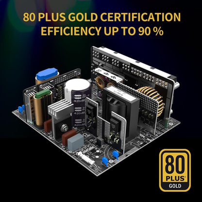LC-POWER 1000W PC Voedingen Super Silent Modular Serie Volledig Modulair Kabelmanagement 80Plus Gold, LC1000M V3.0
