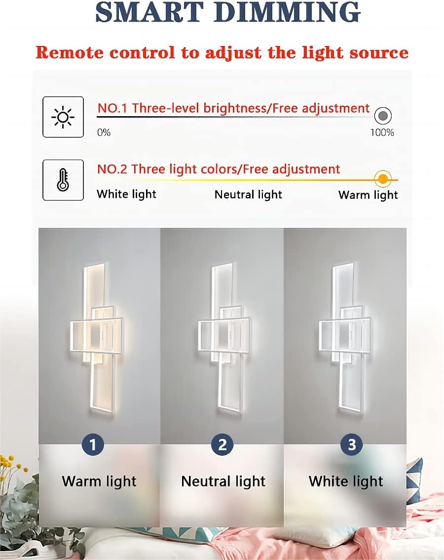 LED Plafondlamp, Moderne LED-Plafondlamp Wit 110cm met Afstandsbediening, Dimbaar Geometrisch Design Smart Lampen Woonkamer Plafond, Plafondverlichting voor Kantoor, Keuken, Slaapkamer